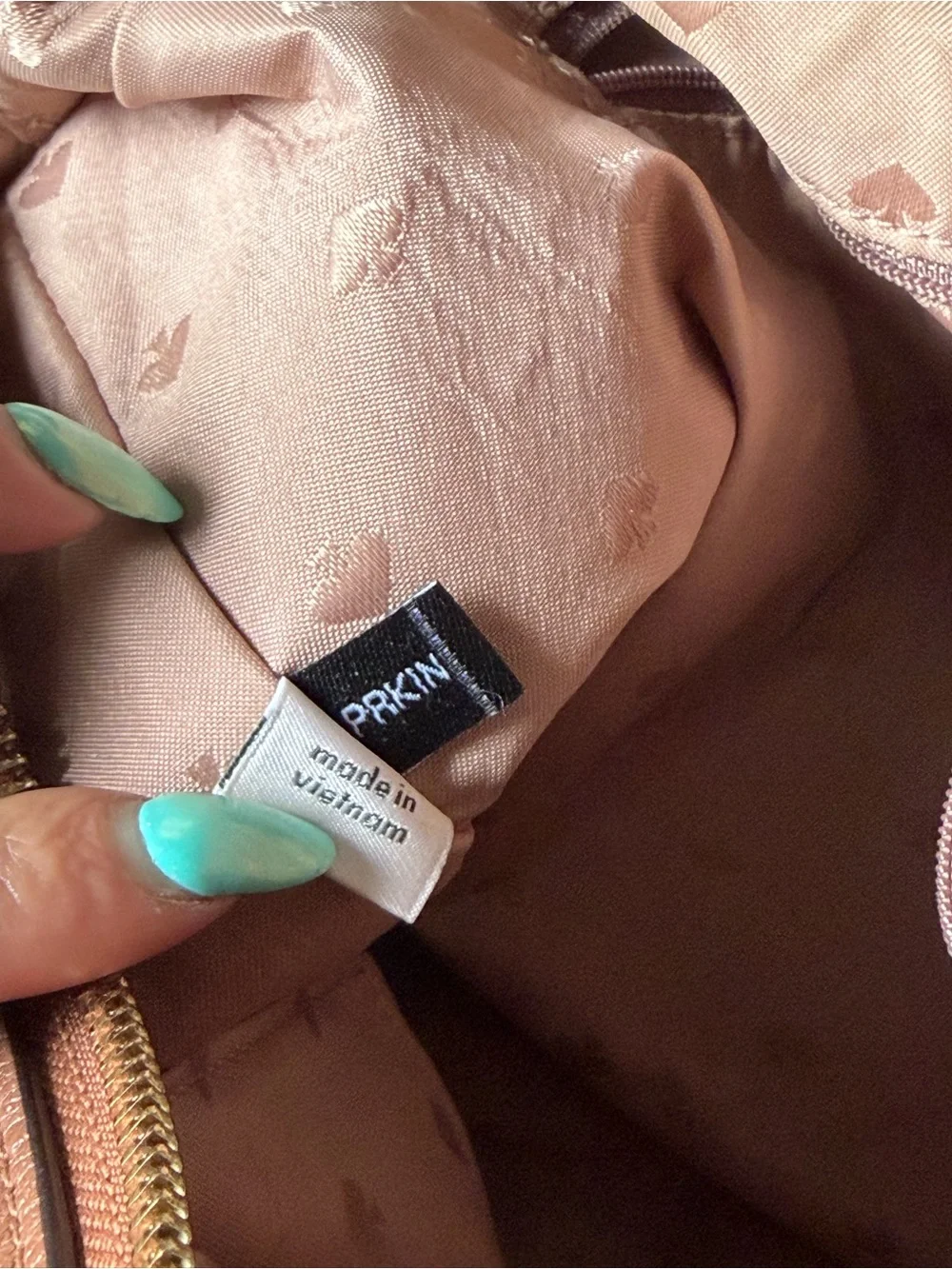 kate spade Brown Pebble Leather Shoulder Bag with Striped Strap